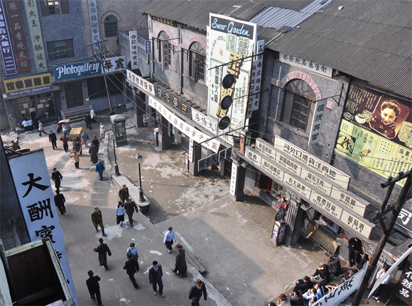 白沙影视基地影视剧拍摄现场。江津区委宣传部供图